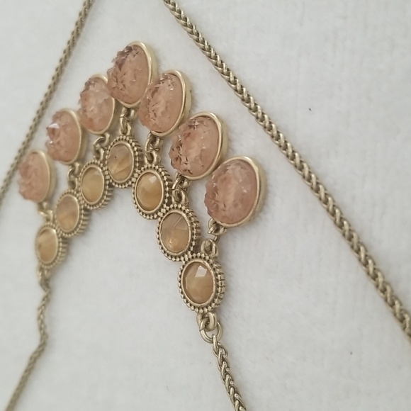 New Lucky Brand Druzy Layered Lariat Necklace - Picture 7 of 9